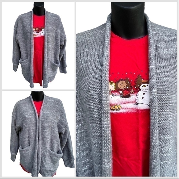 Urban Outfitters Colie Open Front Cardigan Heather Gray Knit Sweater Women’s XS - Picture 1 of 11
